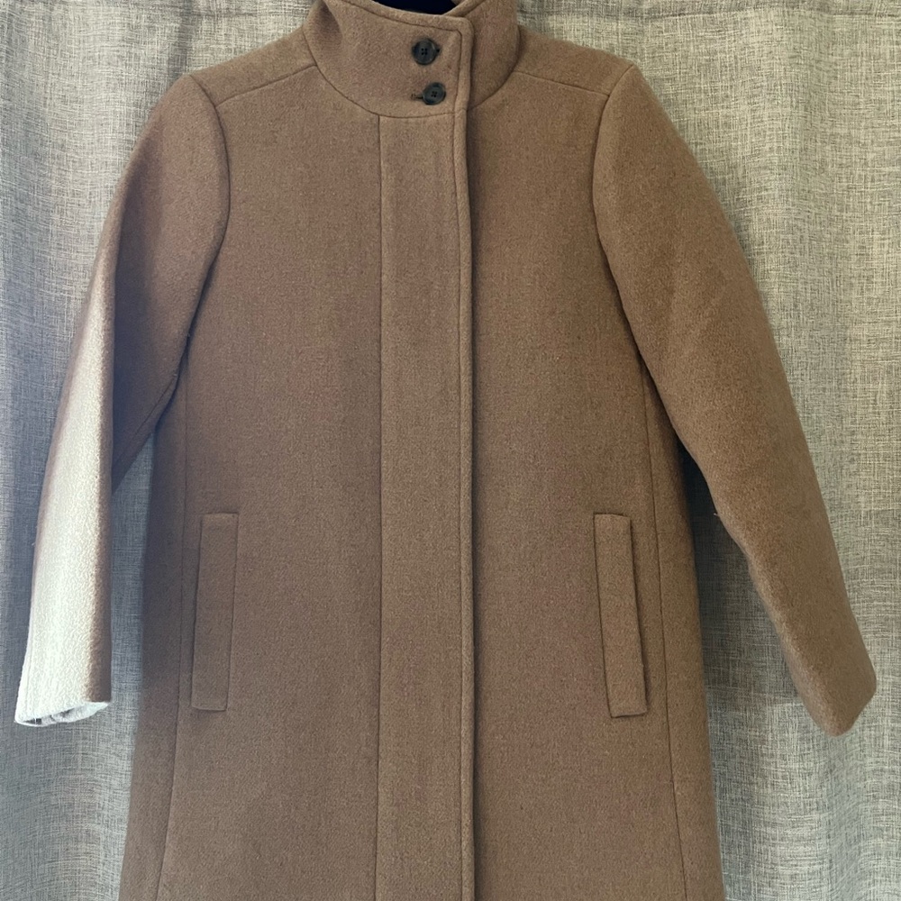 J. Crew Petite City Coat with Button Neck
